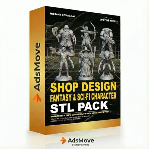 Ultimate Shop Design Fantasy & Sci-Fi Character STL Pack – High-Detail 3D Printing Models