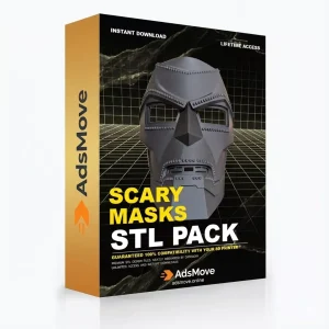 Ultimate Mask 3D Print STL Pack - High-Detail 3D Printing Instant Download & lifetime Access