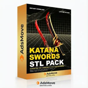 Ultimate Katana Swords 3D Print STL Pack - High-Detail 3D Printing Instant Download & lifetime Access