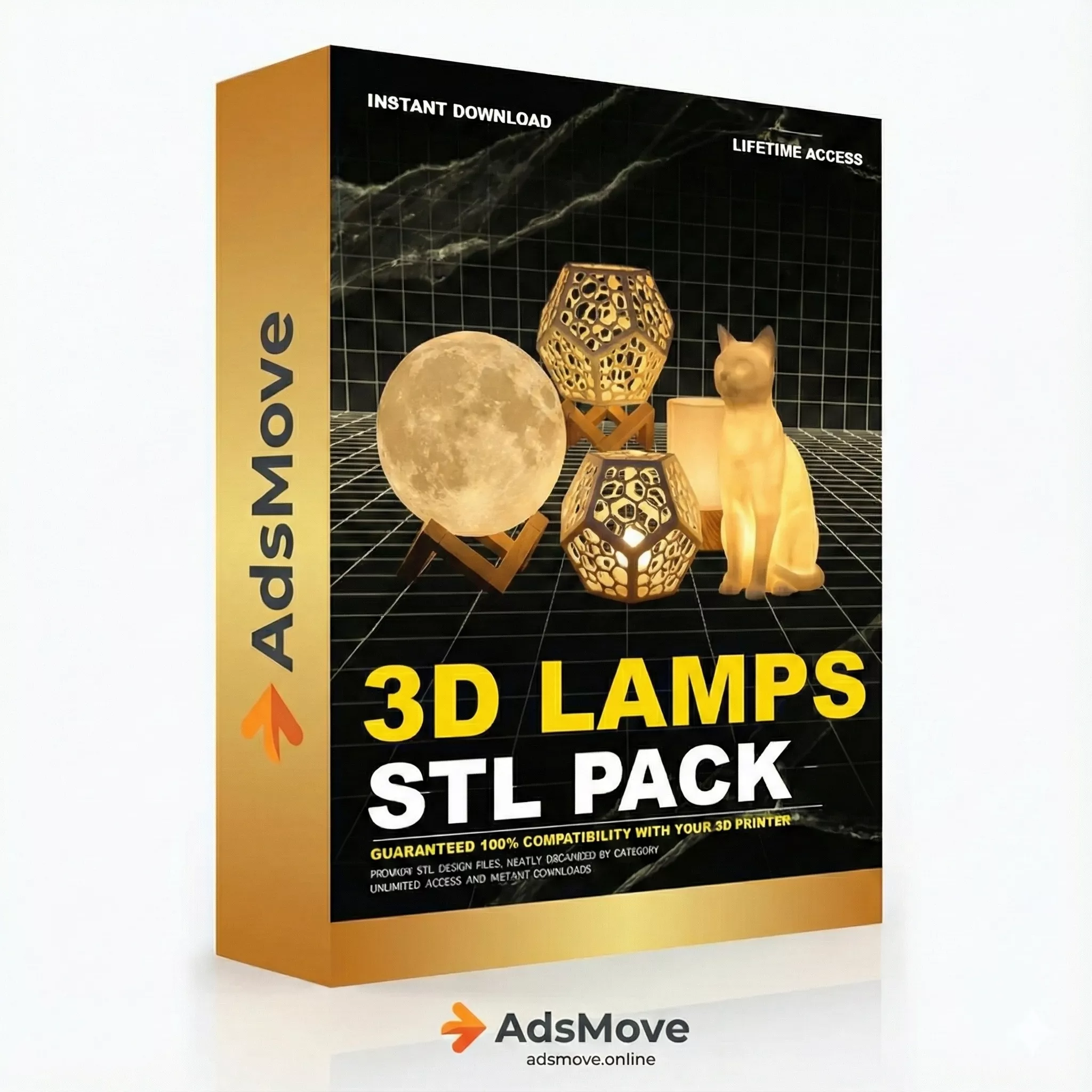 Ultimate 3D Lamps STL Pack – High-Detail Lamp Designs for 3D Printing