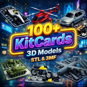 100+ credit card 3D models bundle for instant download, featuring STL and 3MF files for 3D printing, compatible with FDM and